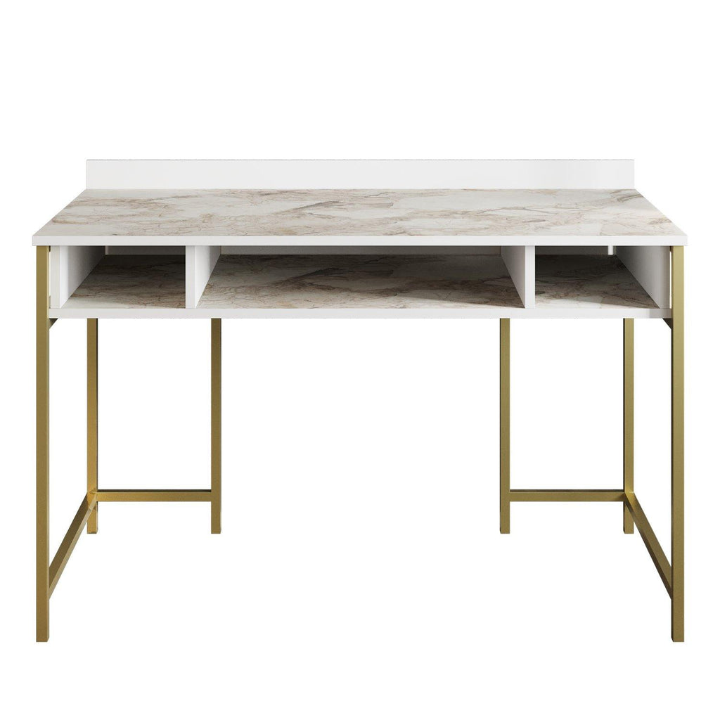 Tumata 47" Desk with Open Shelves & Metal Frame