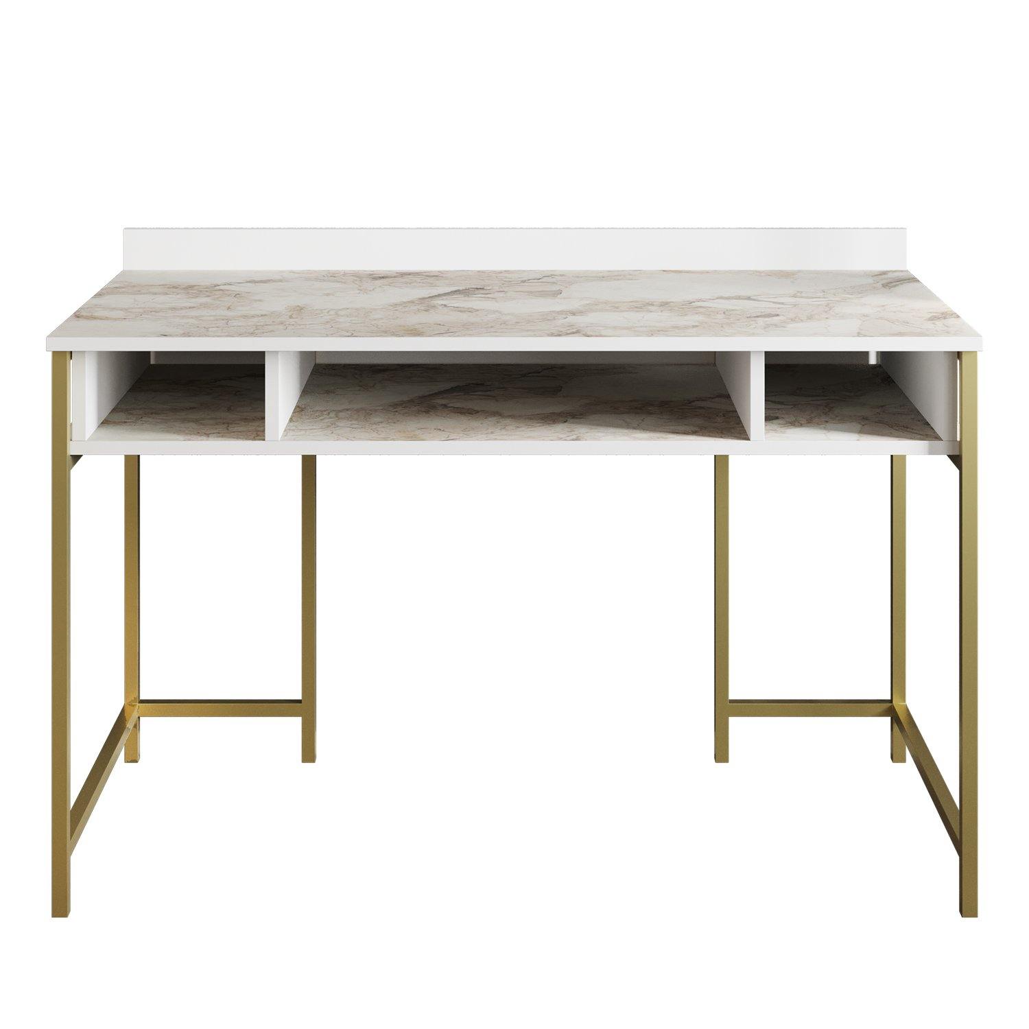 Tumata 47" Desk with Open Shelves & Metal Frame