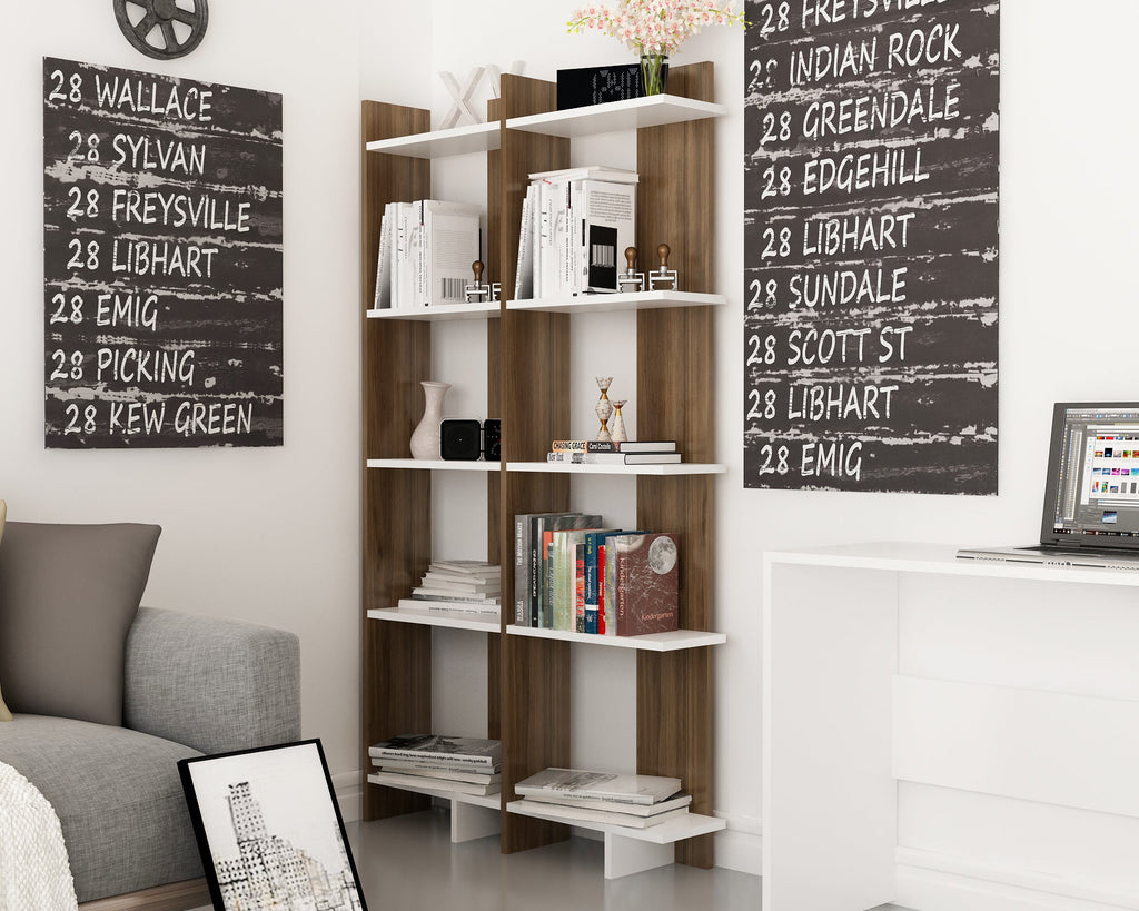 Alice 5-Tier Corner Bookcase