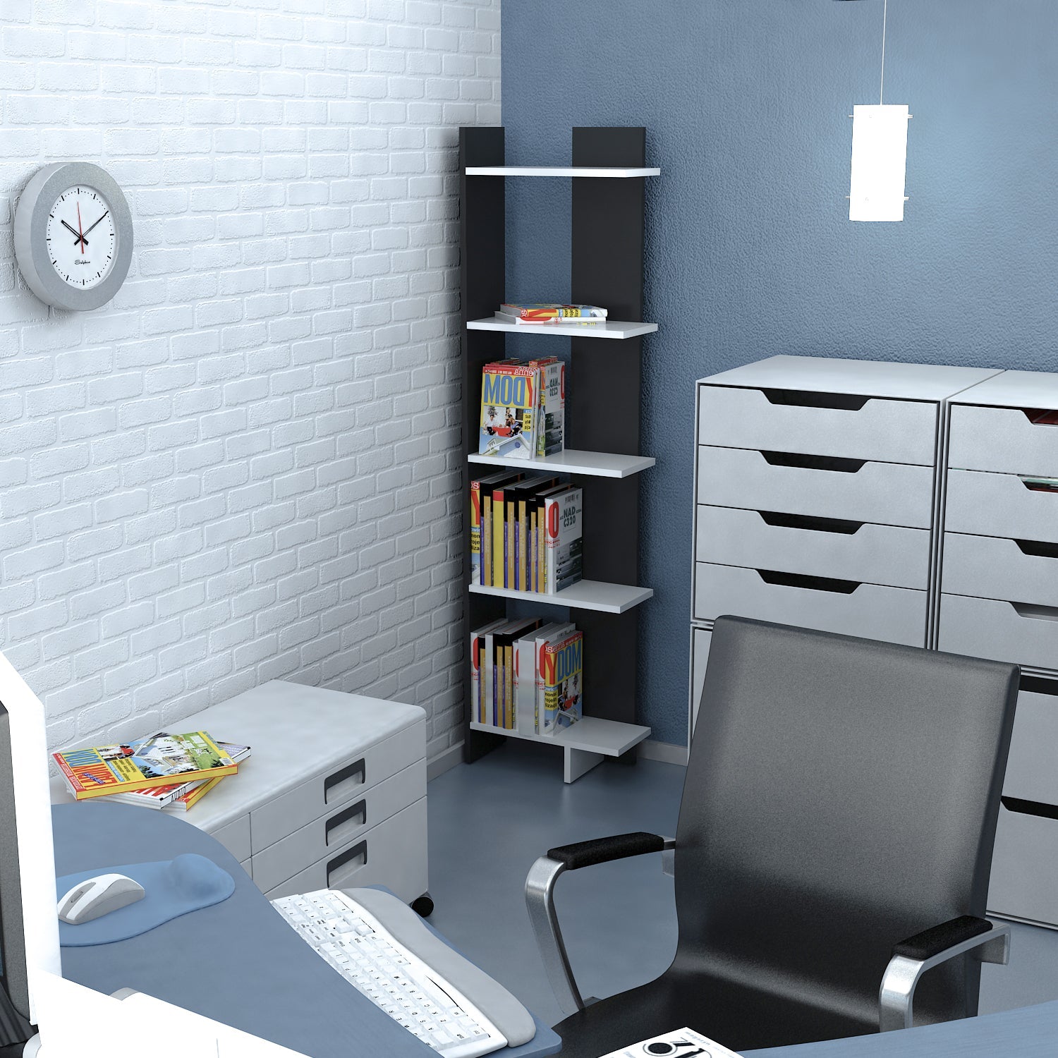 Alice 5-Tier Corner Bookcase