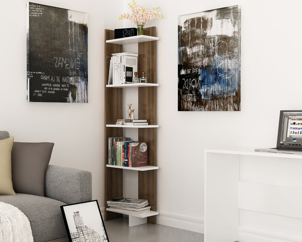 Alice 5-Tier Corner Bookcase