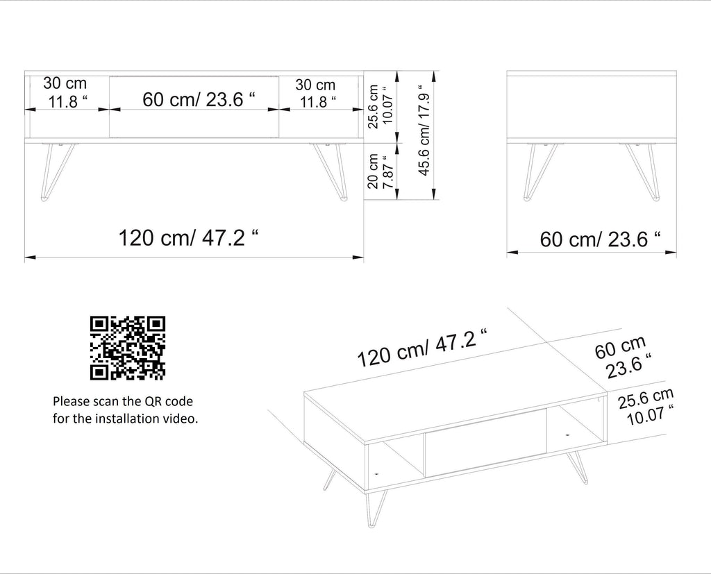Mistico Storage Coffee Table, 47"