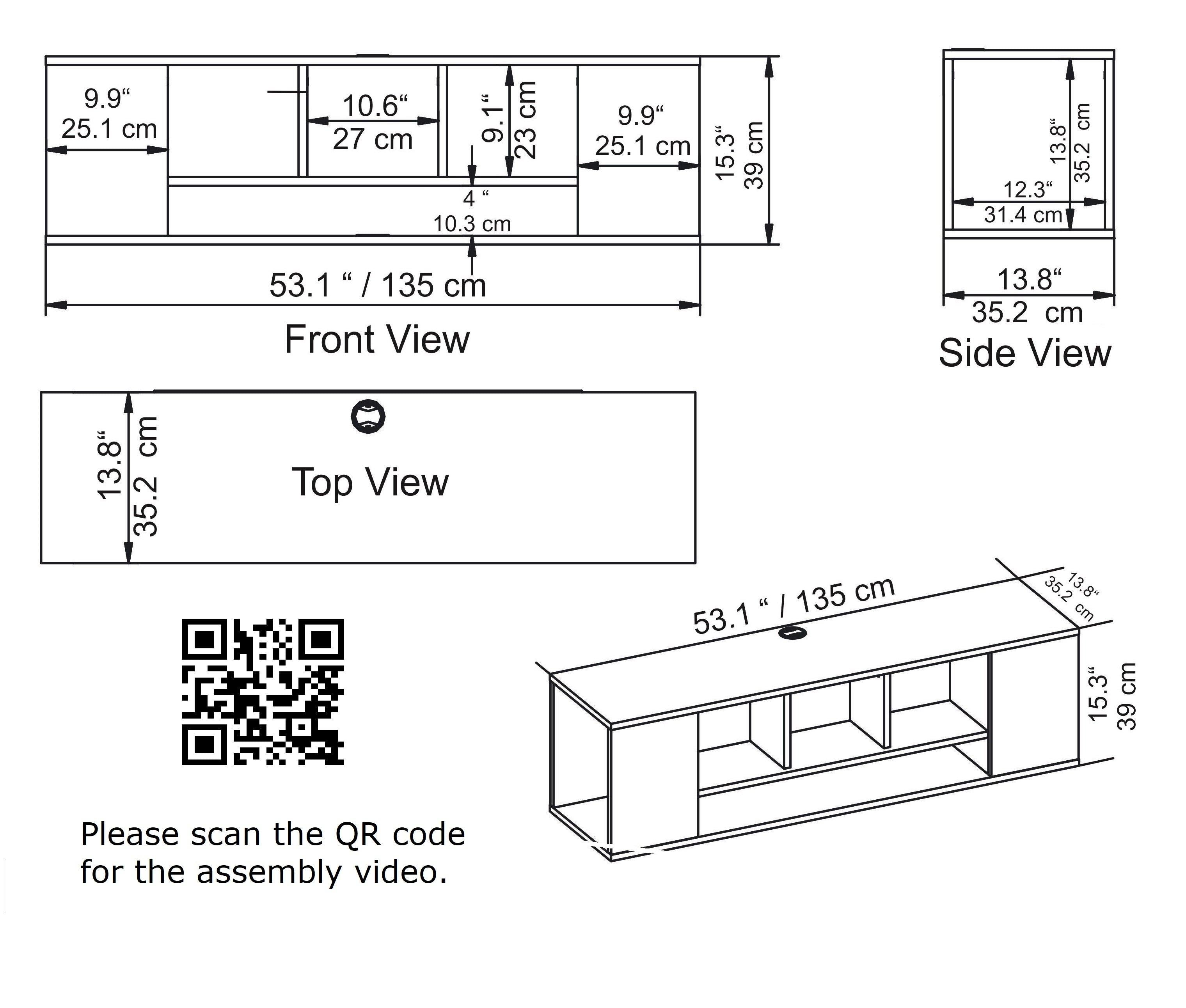 Paldi 53" Floating Media Console