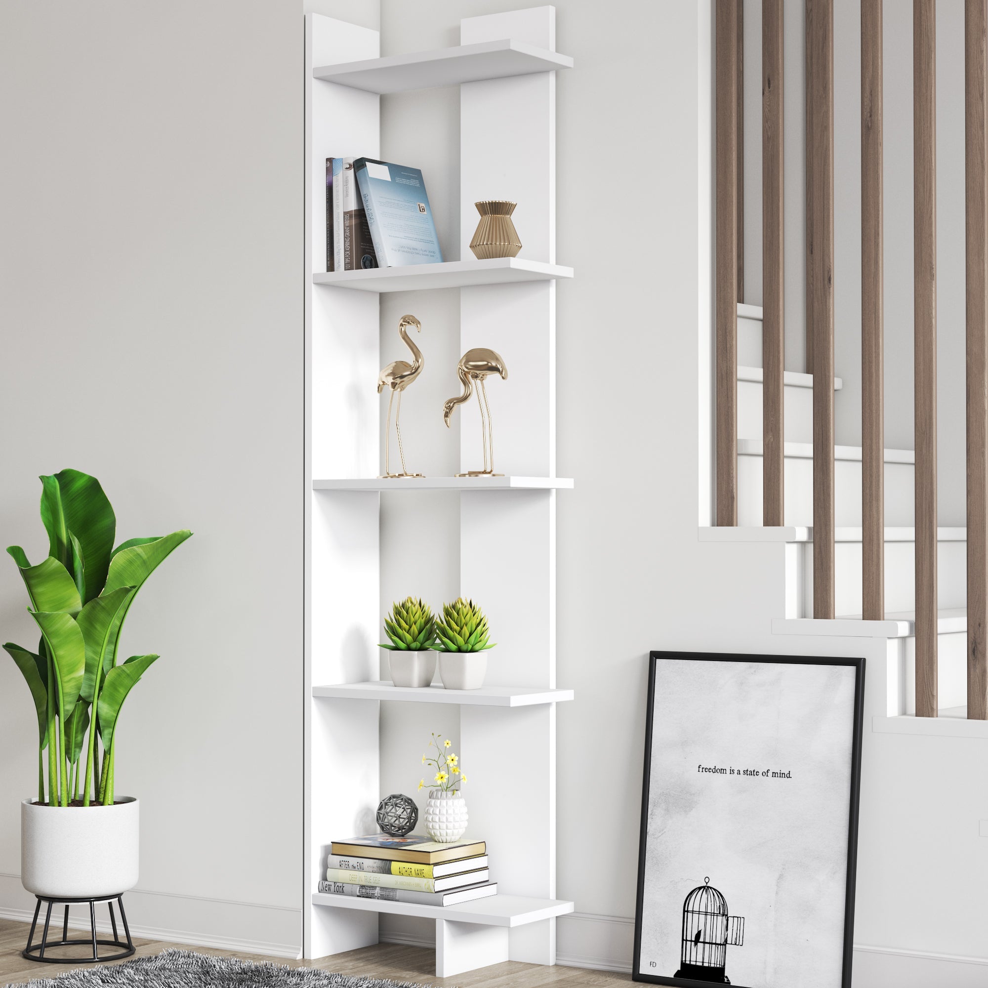 Alice 5-Tier Corner Bookcase