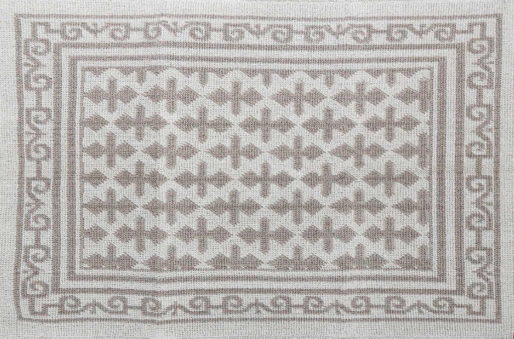 Pearl 100% Cotton Washable Bohemian Area Rug - Light Gray and Off-White
