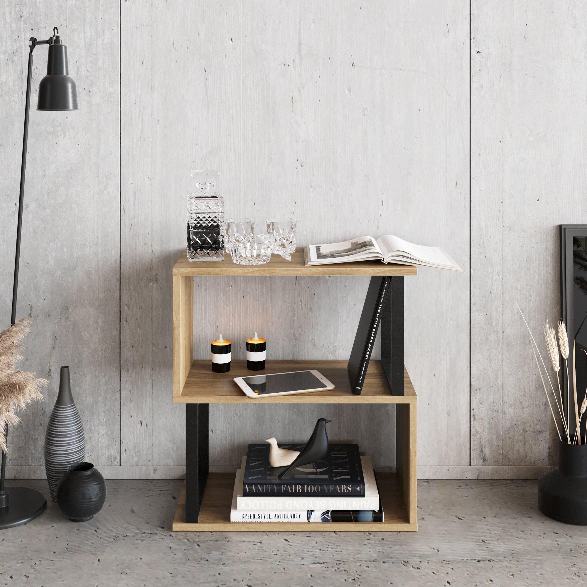 Lima Side Table with Metal Frame, 25"