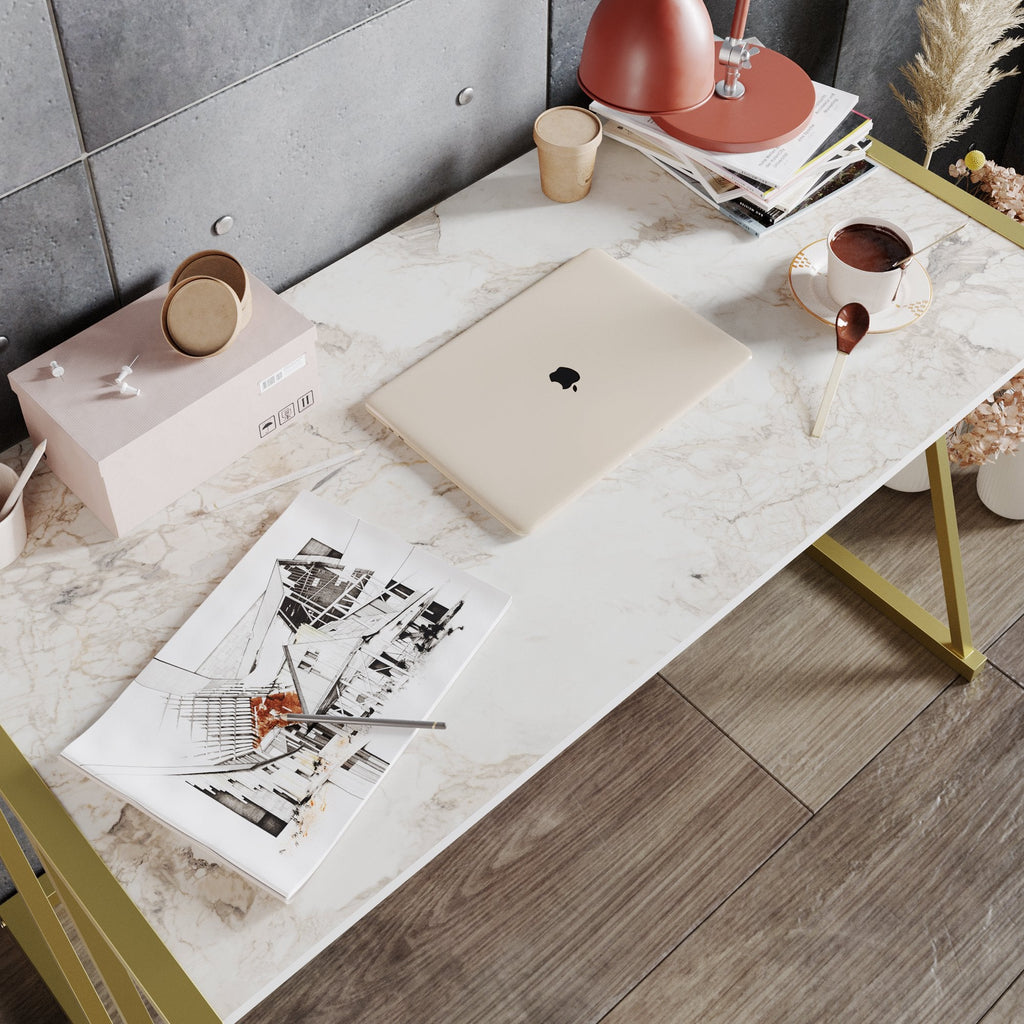 Anemon 47" Desk with Crossbar Metal Frame