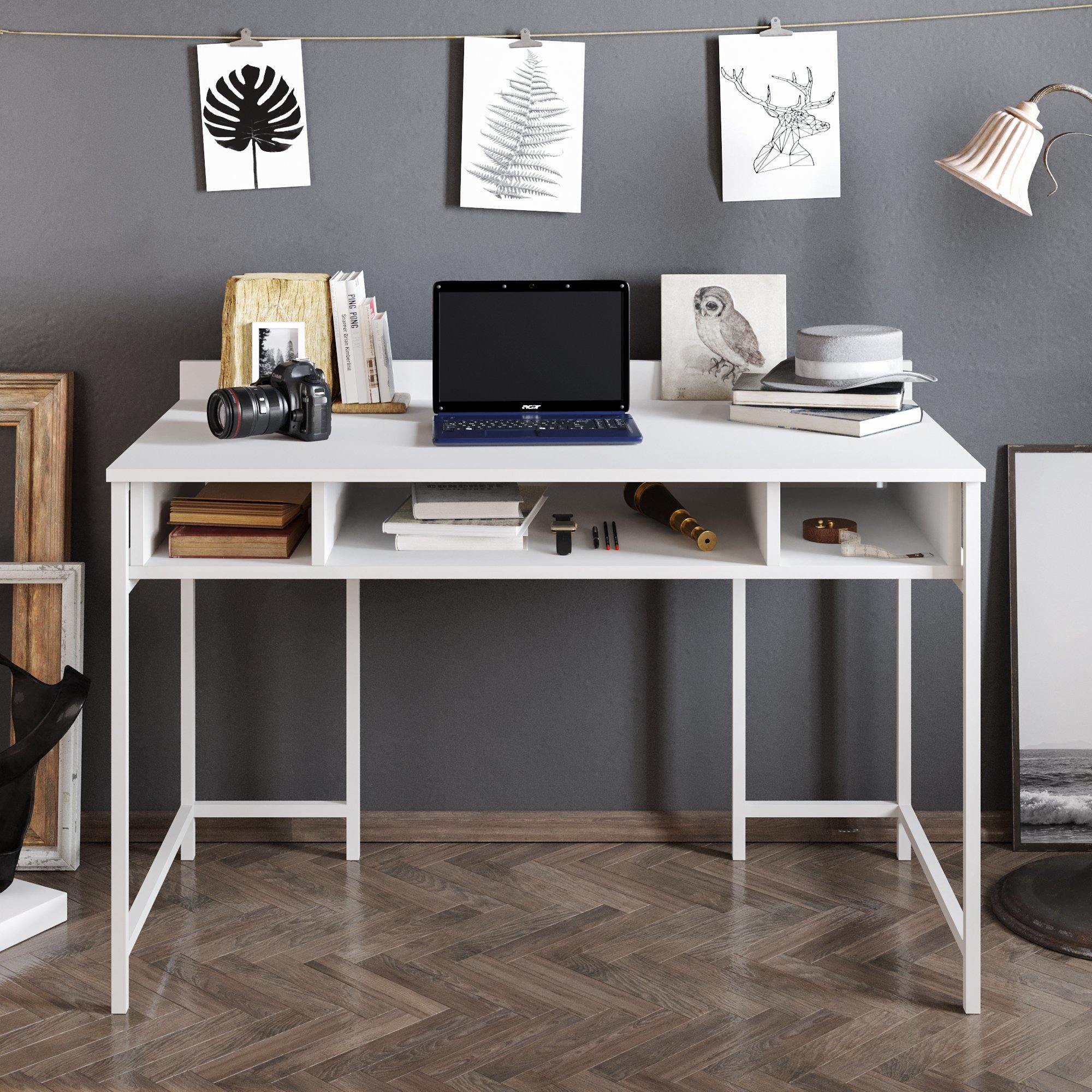 Tumata 47" Desk with Open Shelves & Metal Frame
