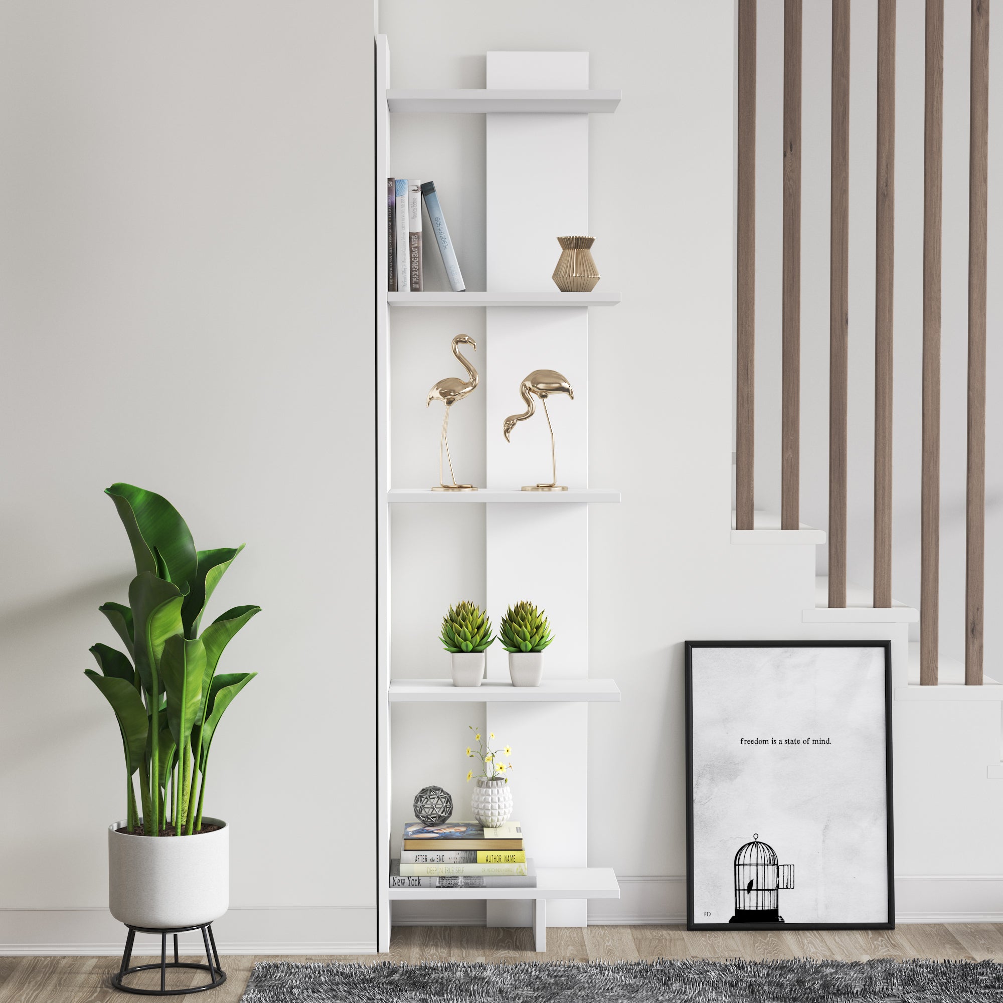 Alice 5-Tier Corner Bookcase