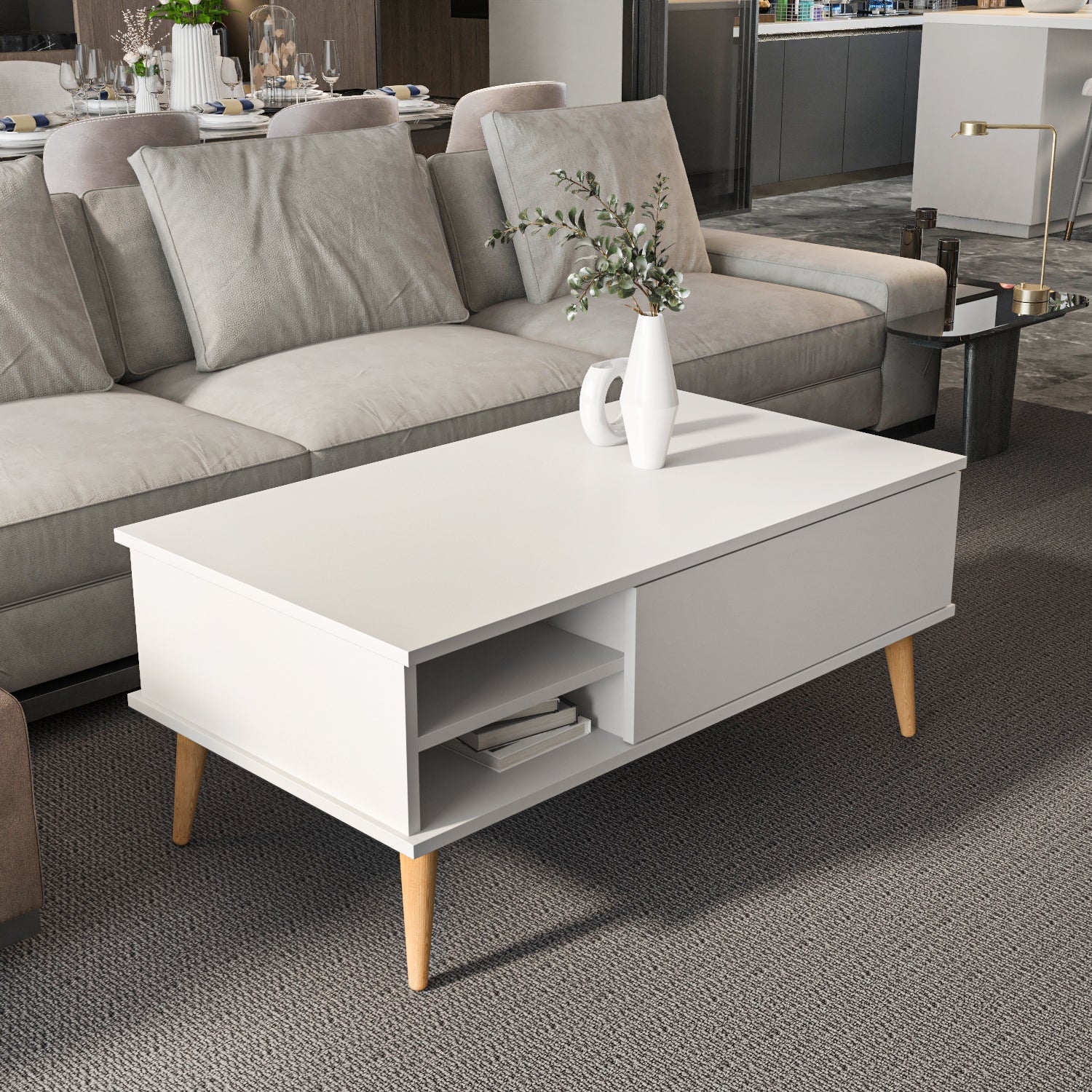 Como Hidden-Storage Coffee Table