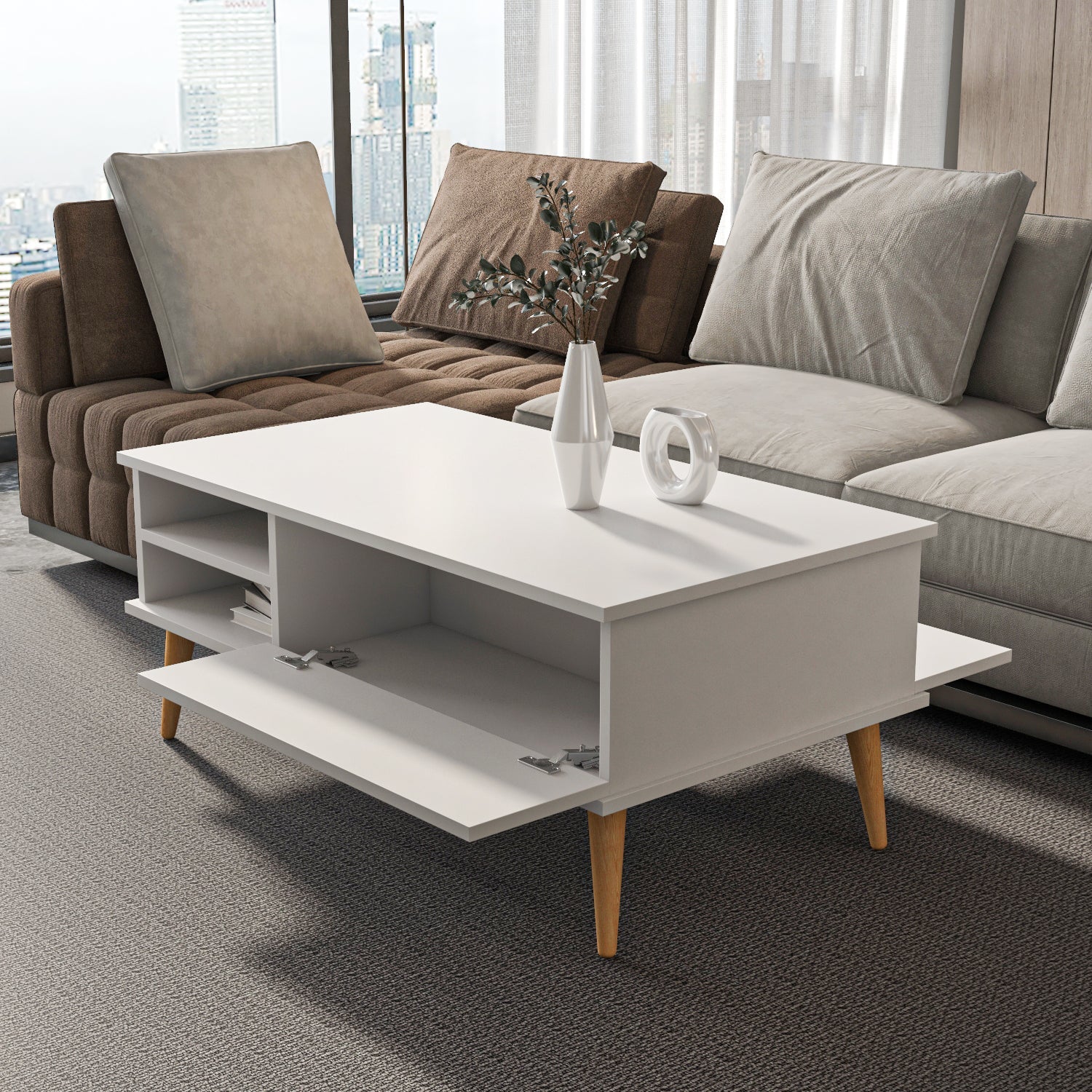 Como Hidden-Storage Coffee Table