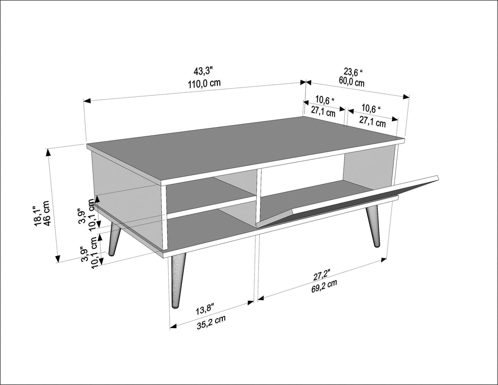 Como Hidden-Storage Coffee Table