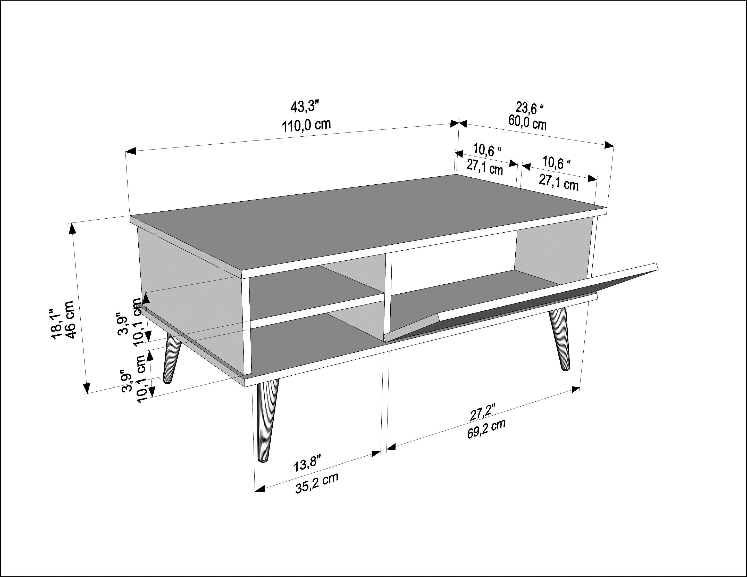 Como Hidden-Storage Coffee Table
