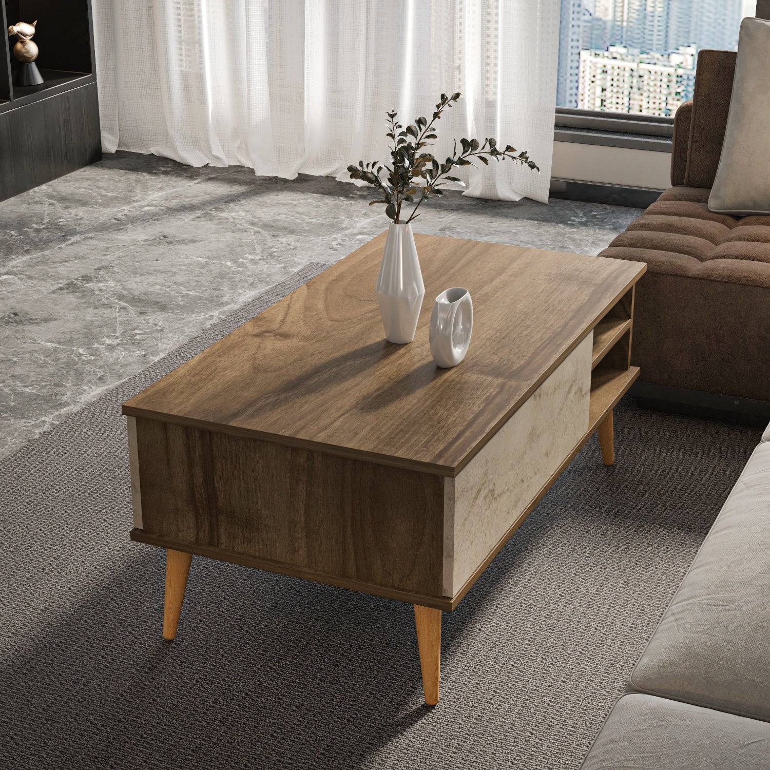 Como Hidden-Storage Coffee Table
