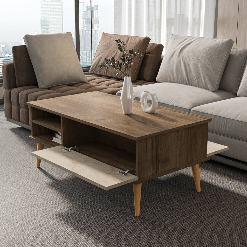 Como Hidden-Storage Coffee Table
