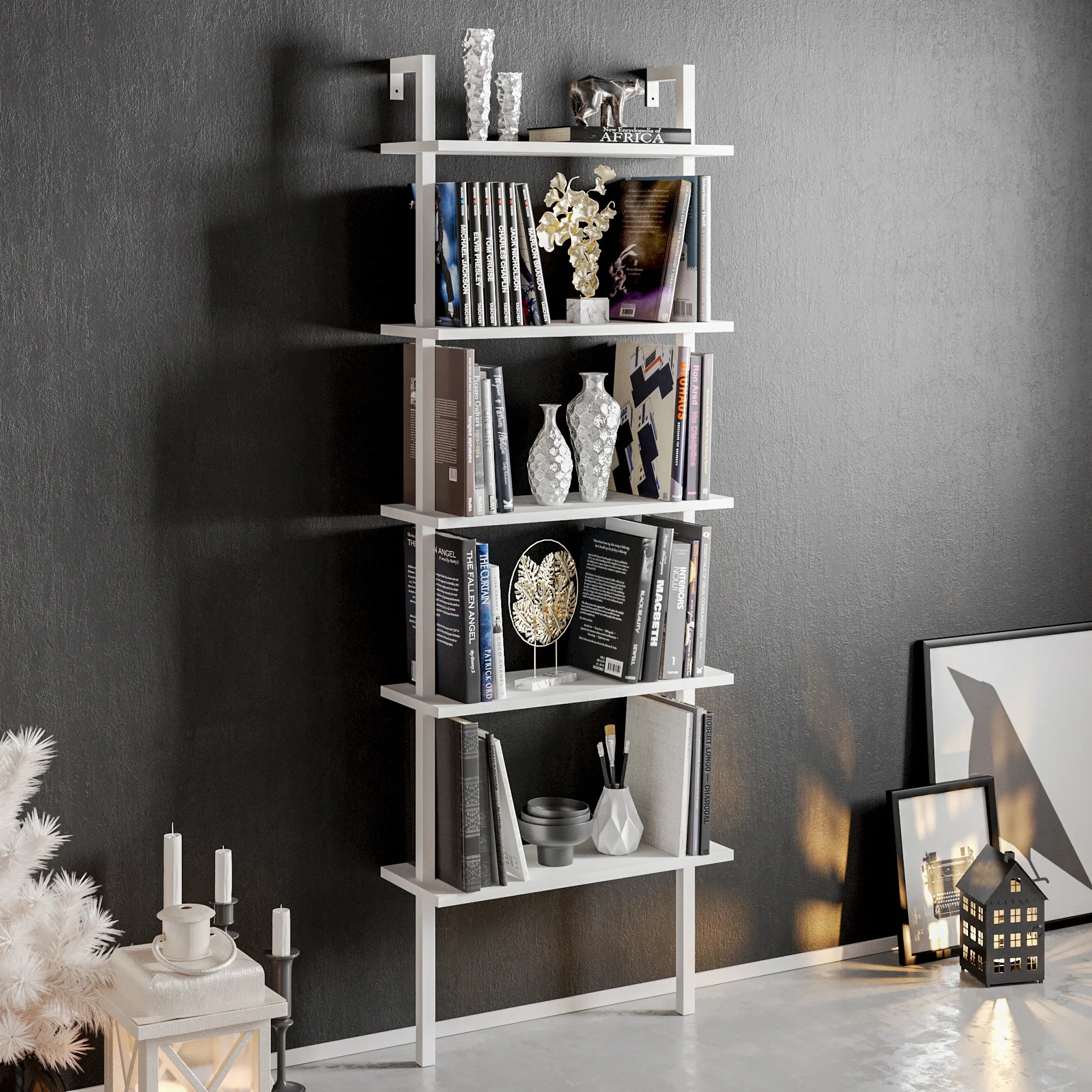 Piante 68" Ladder Bookcase, 5 Shelves