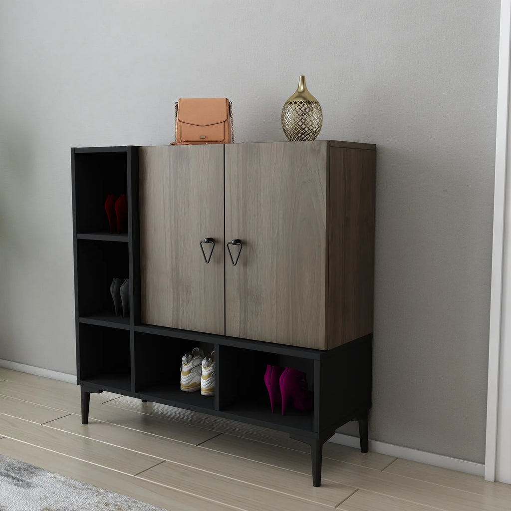 Platin Shoe Cabinet with Open Shelves, 39"