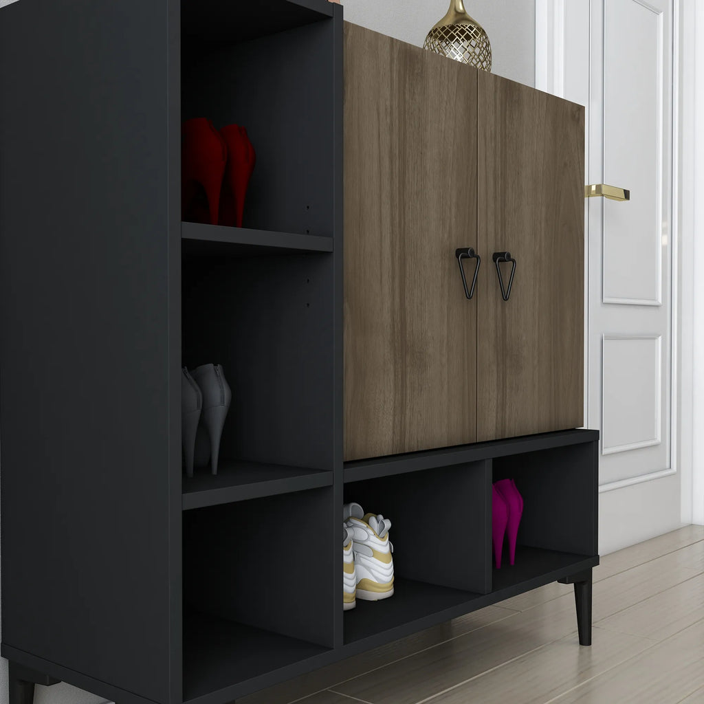 Platin Shoe Cabinet with Open Shelves, 39"