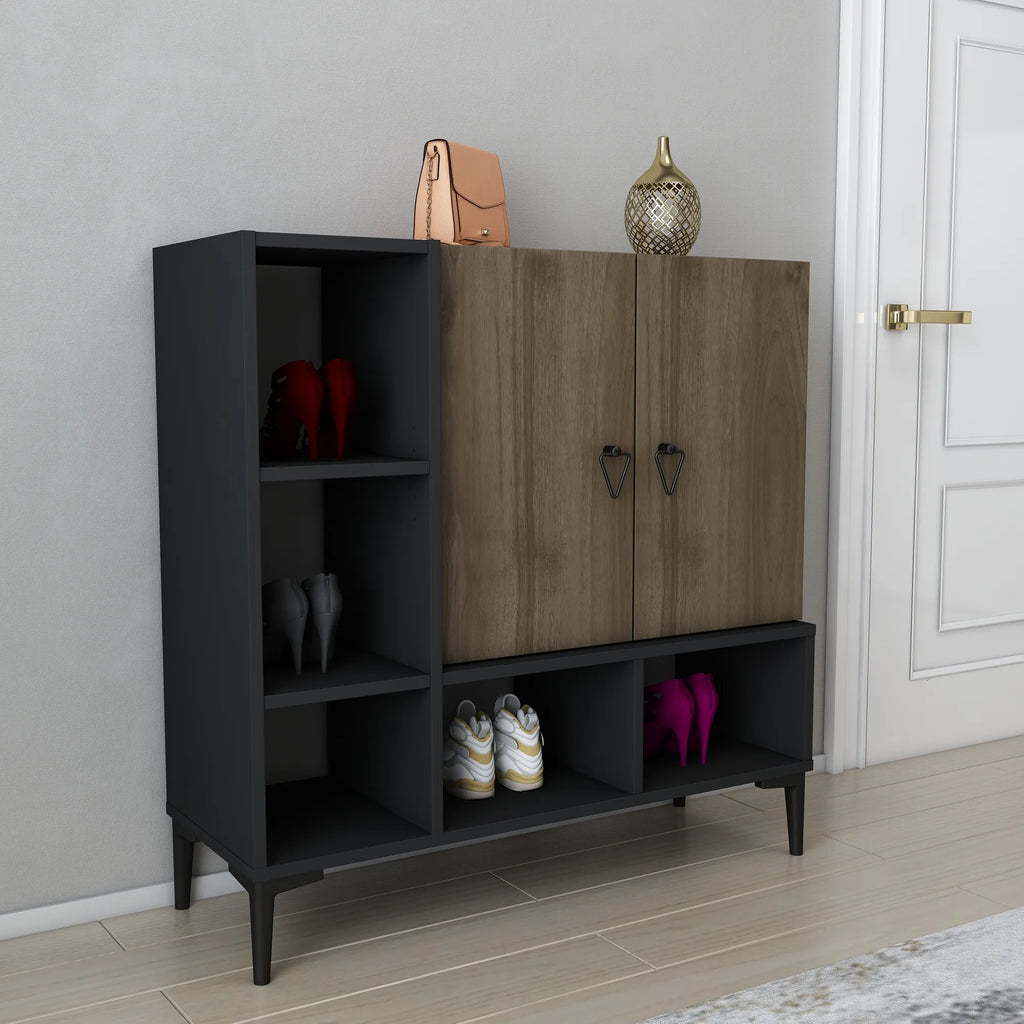 Platin Shoe Cabinet with Open Shelves, 39"