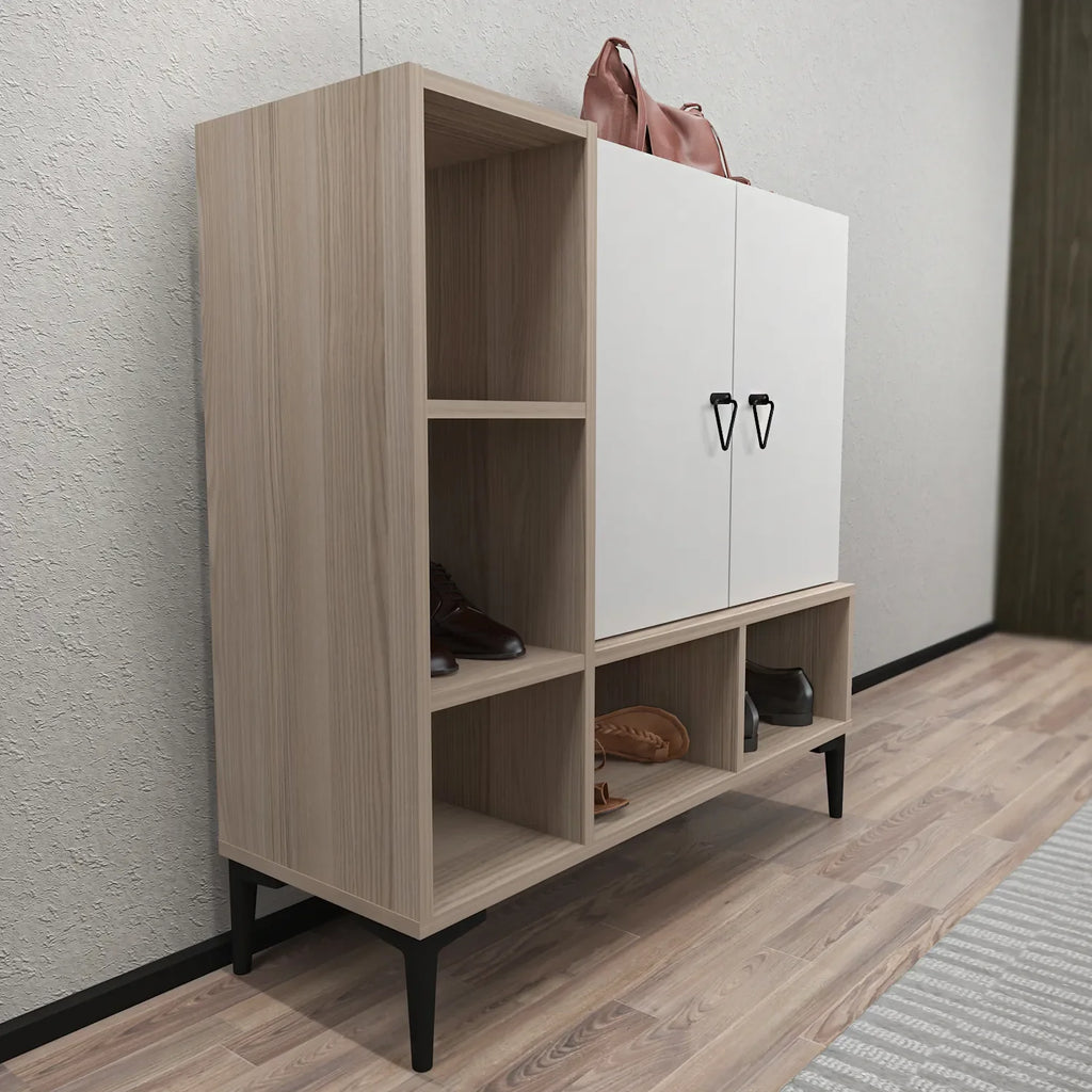 Platin Shoe Cabinet with Open Shelves, 39"