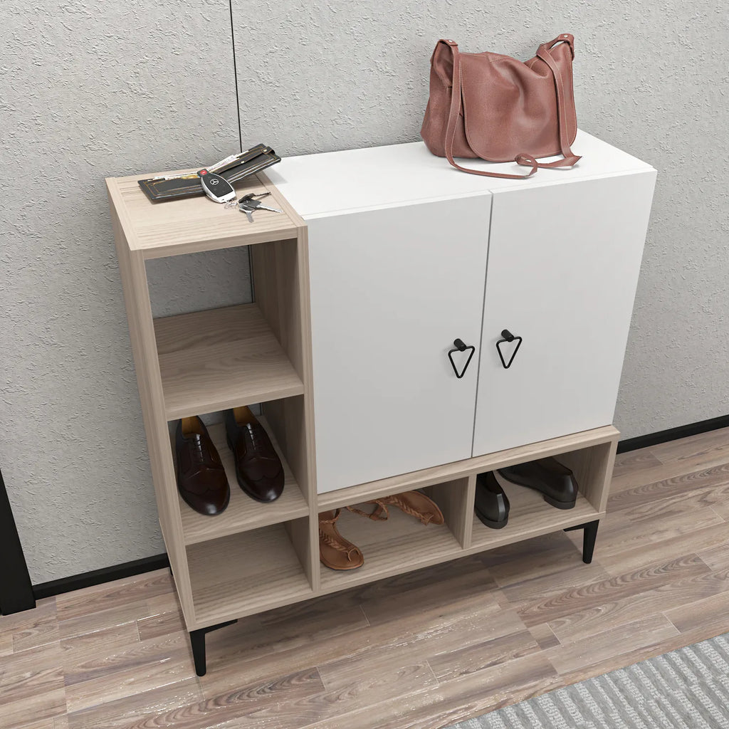 Platin Shoe Cabinet with Open Shelves, 39"