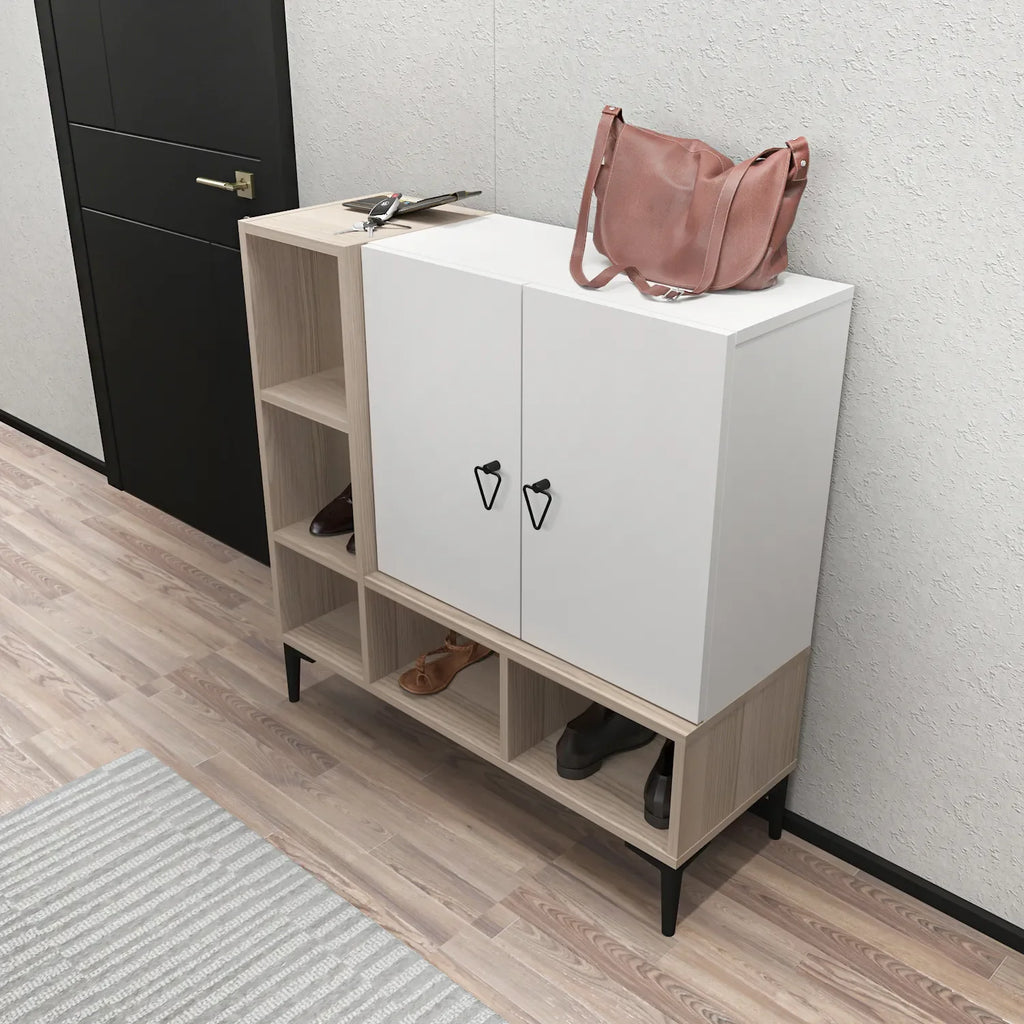 Platin Shoe Cabinet with Open Shelves, 39"