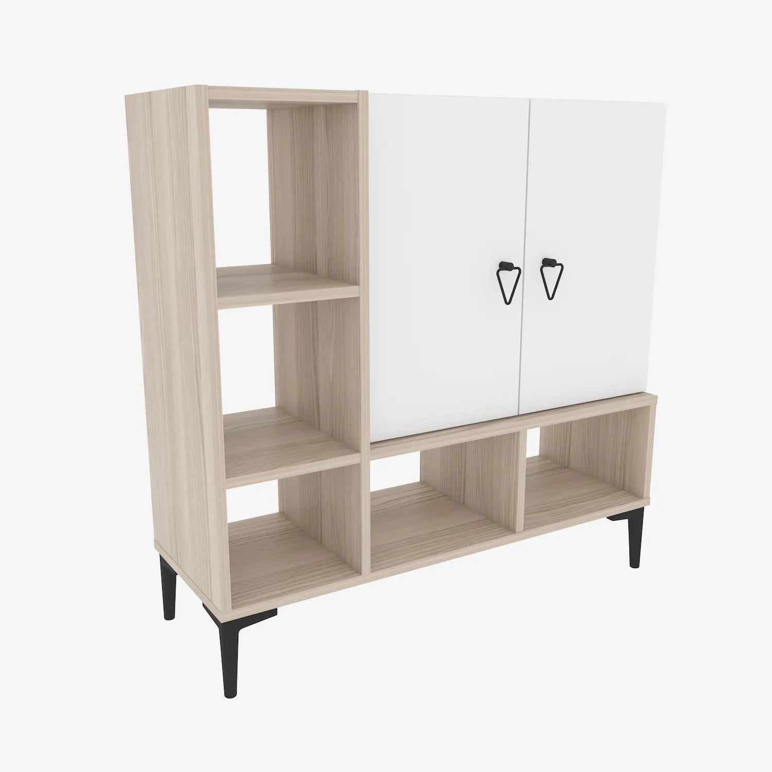 Platin Shoe Cabinet with Open Shelves, 39"