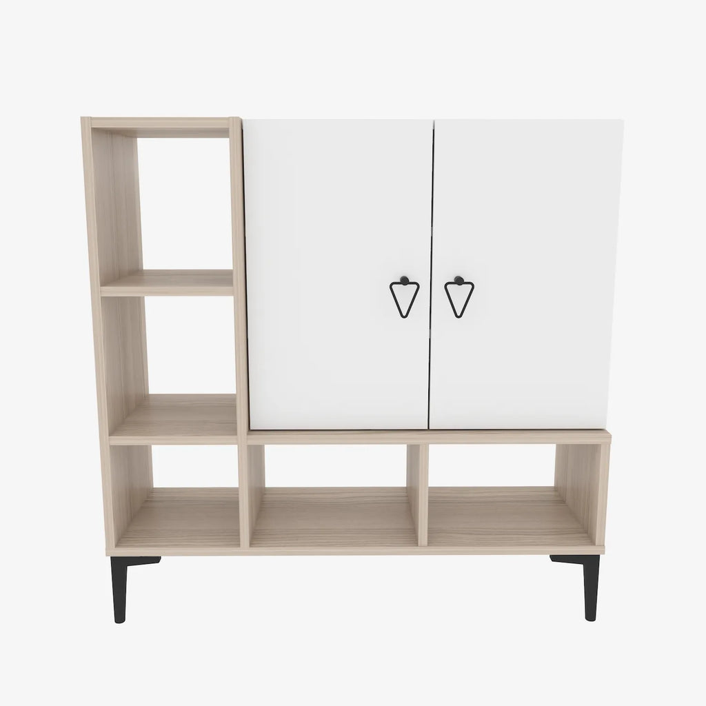 Platin Shoe Cabinet with Open Shelves, 39"
