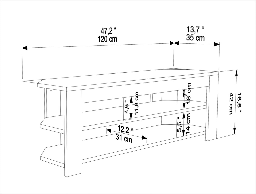 Rita Space-Saving Corner TV Stand