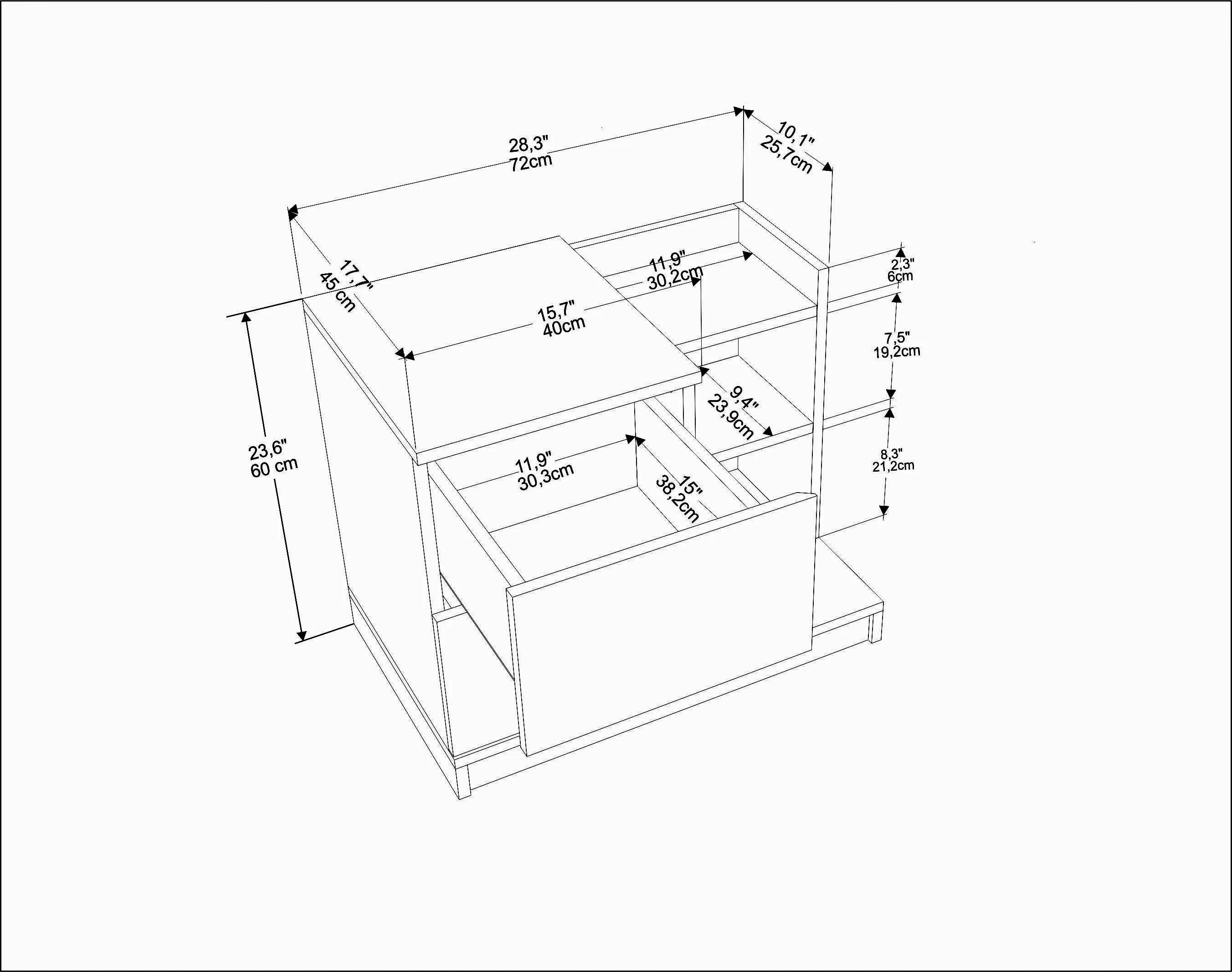Rena Nightstand with 2 Drawers & Open Shelves