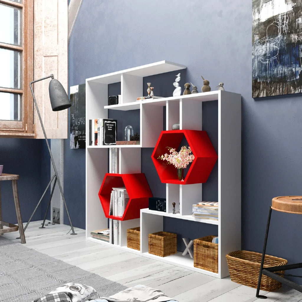 Tamara Geometric Bookcase, 53"