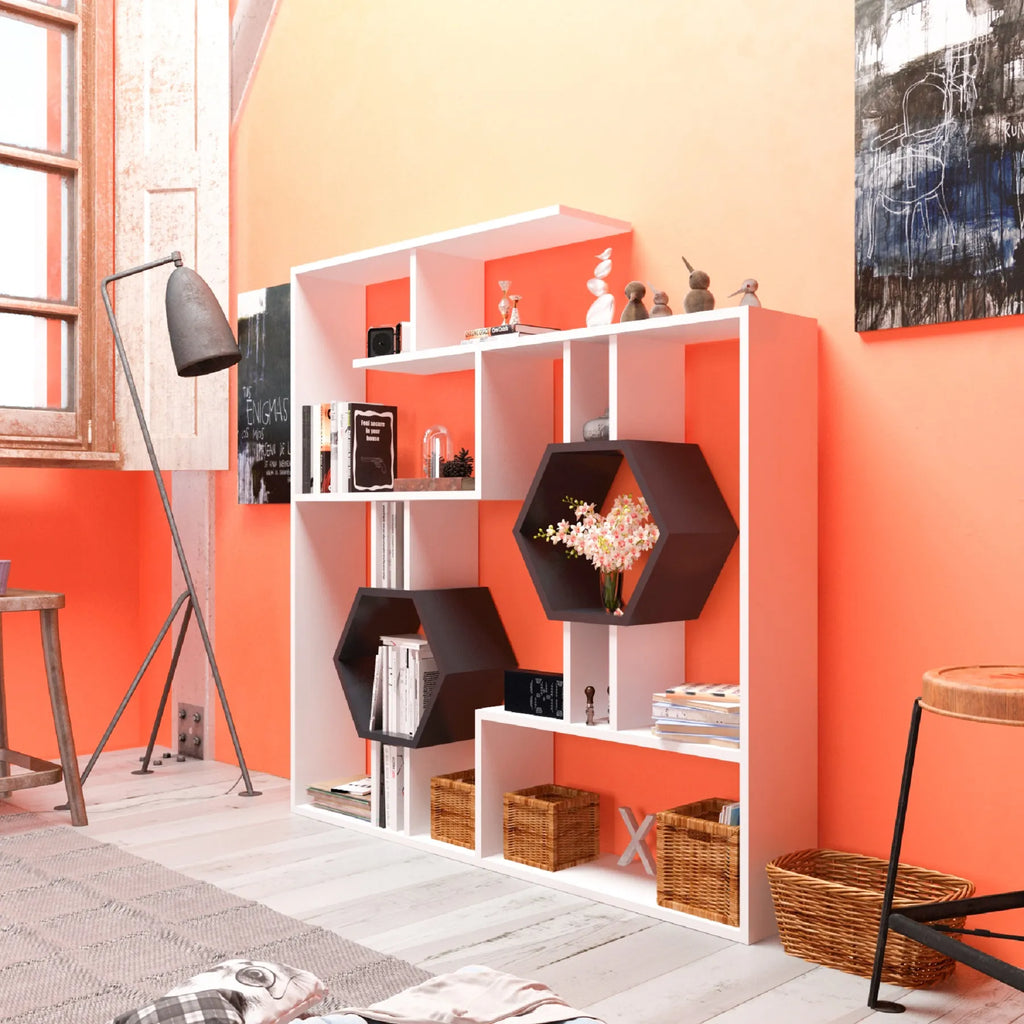 Tamara Geometric Bookcase, 53"