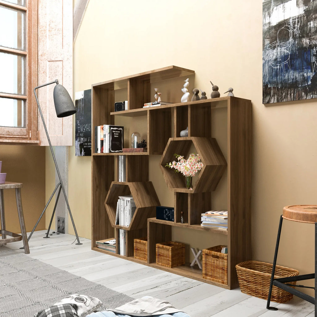Tamara Geometric Bookcase, 53"