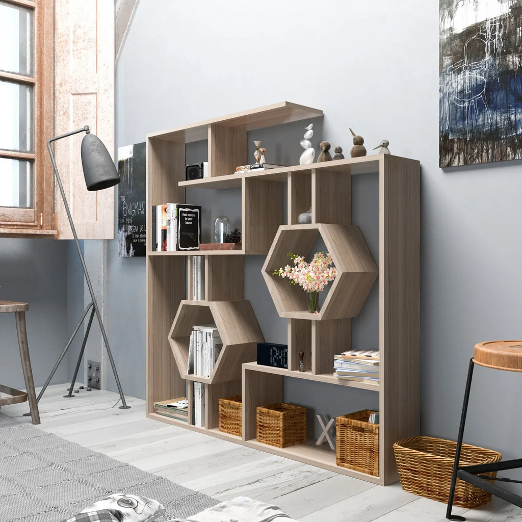 Tamara Geometric Bookcase, 53"