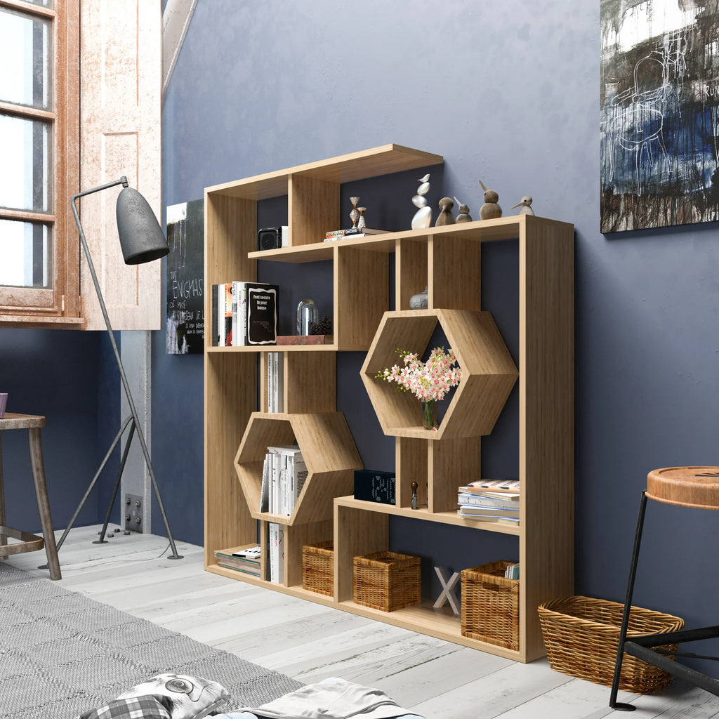 Tamara Geometric Bookcase, 53"