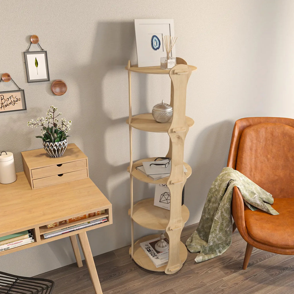 Yuvar Tall Narrow Bookcase