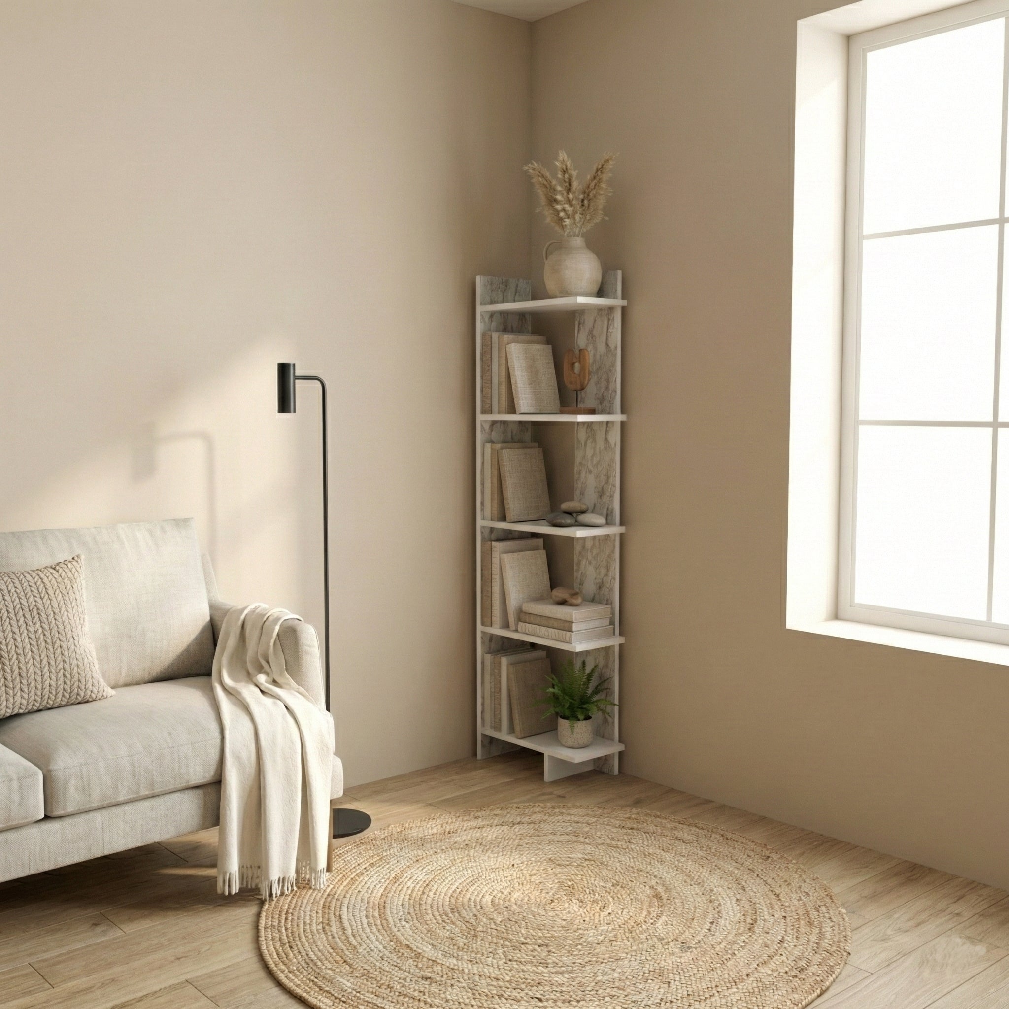 Alice 5-Tier Corner Bookcase