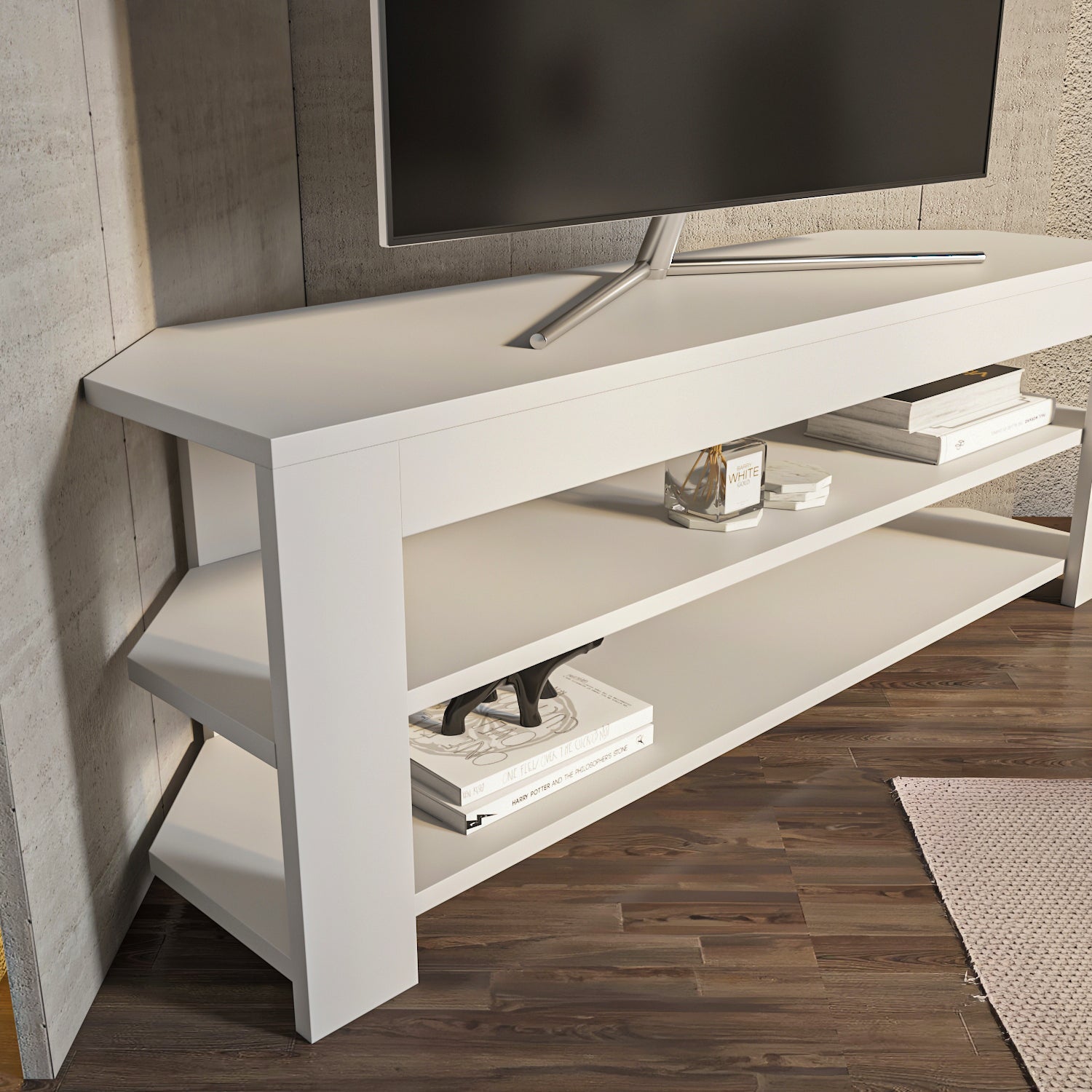 Rita Space-Saving Corner TV Stand