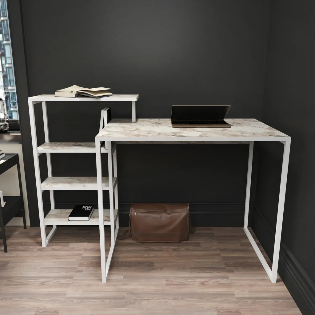 Rino 52" Desk with Built-In Bookshelf