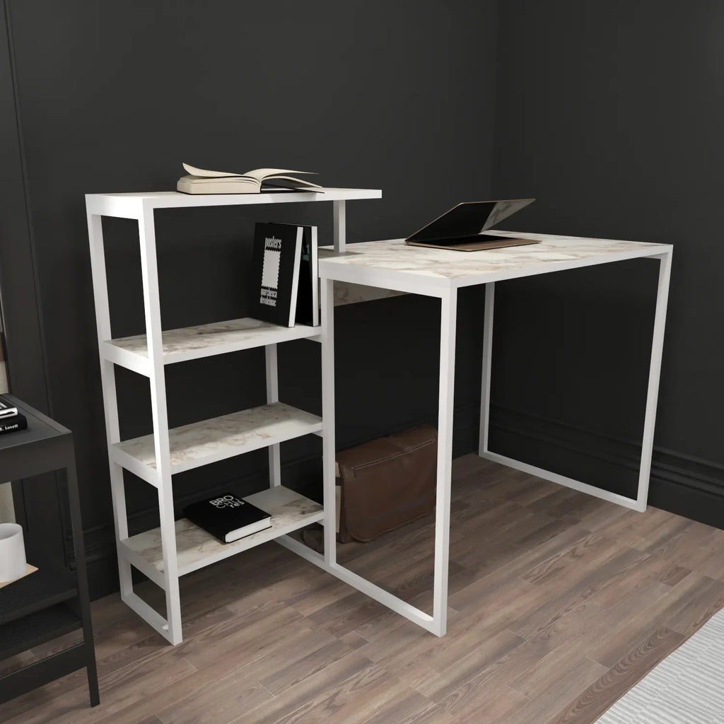 Rino 52" Desk with Built-In Bookshelf