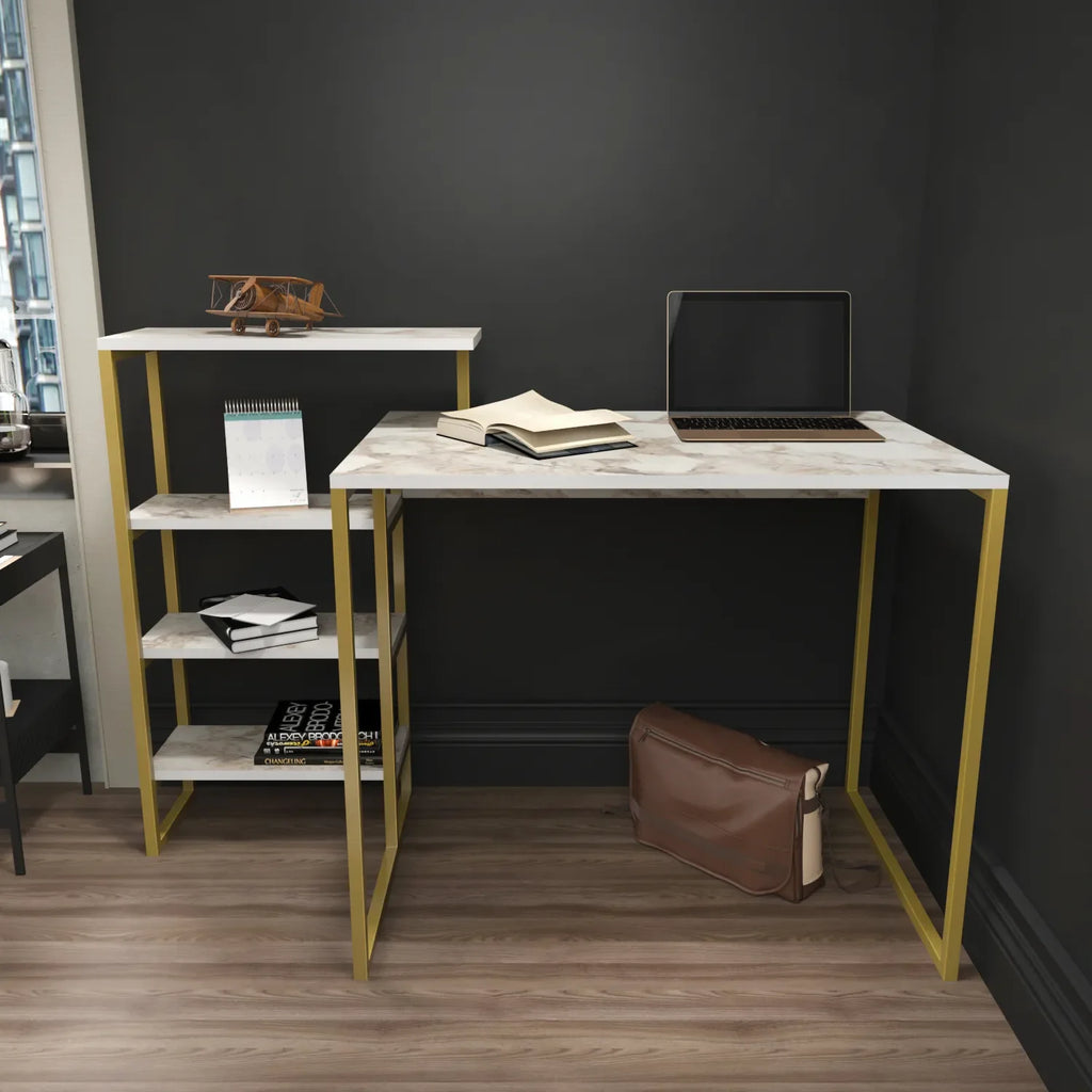Rino 52" Desk with Built-In Bookshelf