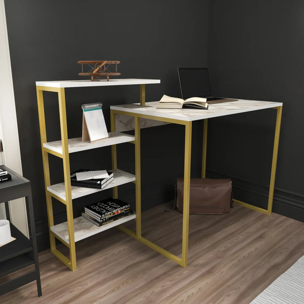 Rino 52" Desk with Built-In Bookshelf